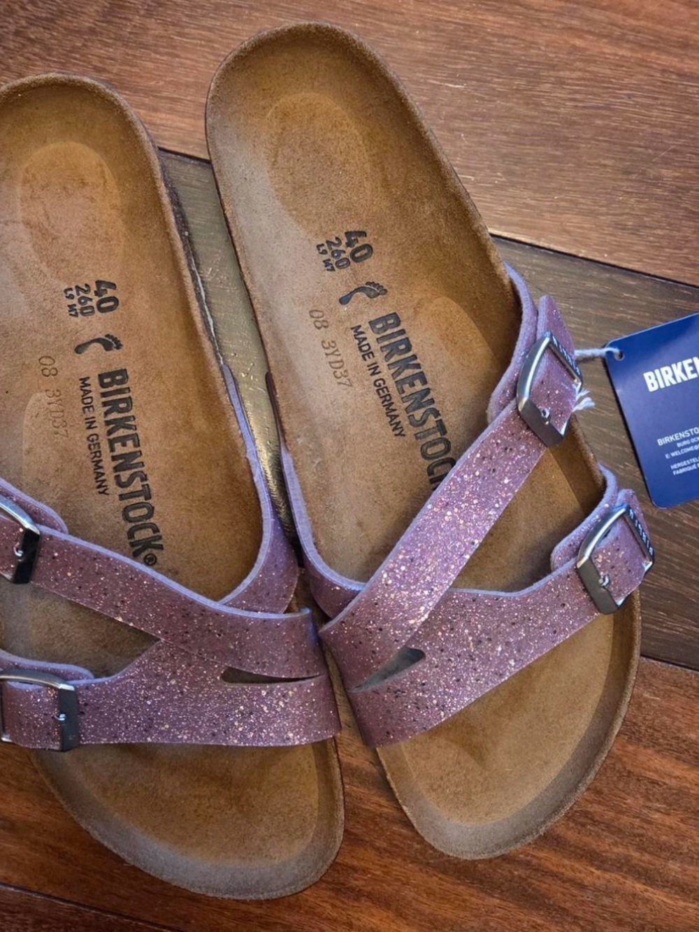 NWT Birkenstock Yao Balance Women’s Cosmic Sparkle Lavender Sandal 40/US9 - Picture 3 of 6